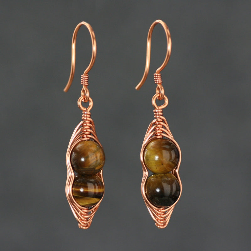 Natural tiger eye stone pure silver earrings with original female design, featuring European and American style turmeric and khaki handmade jewelry