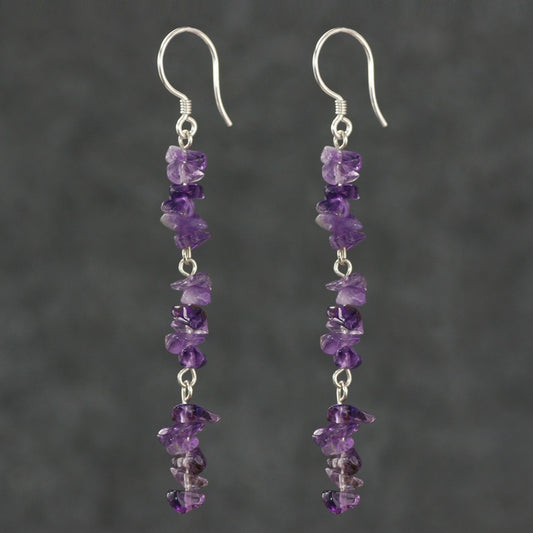 Amethyst long super fairy earrings for women Bohemian transparent red agate slimming earrings